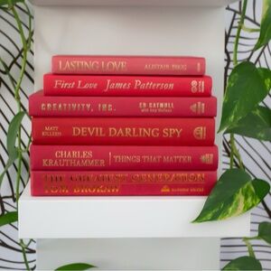4 Red book spines for Interior Decor